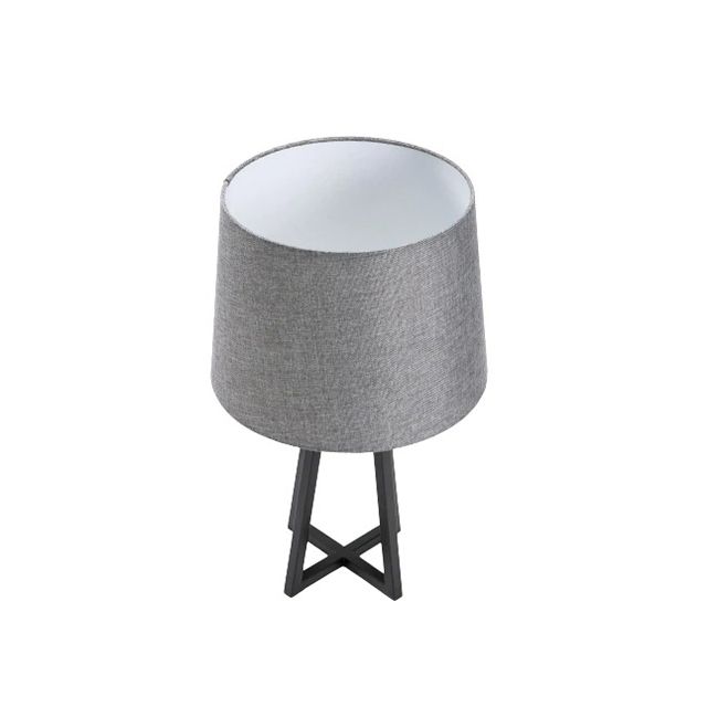 Lamp Table Black Metal Base Grey Fabric Shade Shop Today. Get it
