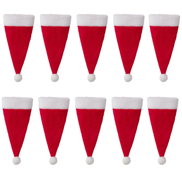 10 Piece Mini Santa Hat Cutlery Holder Christmas Table Decoration
