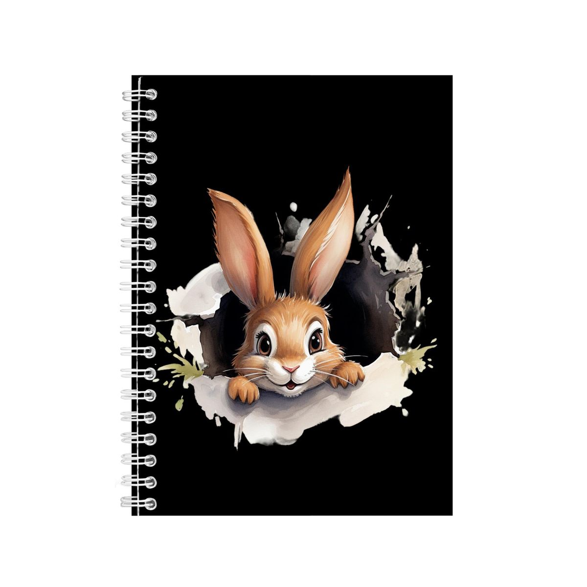 Rabbit A5 Notebook Spiral and Lined Trendy Safari Graphic Notepad Gift ...