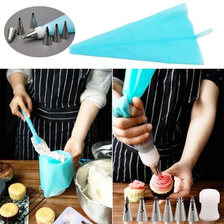 Silicone Piping Bag Set with 16 Stainless Steel Nozzles for Cake Decorating Shop Today. Get it Tomorrow takealot