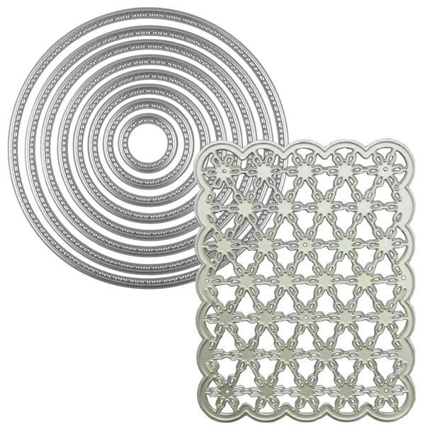 Craft Stationary Circular &amp; Snowflake Steel Stencil Set of 9 (9.5, 11.5cm)