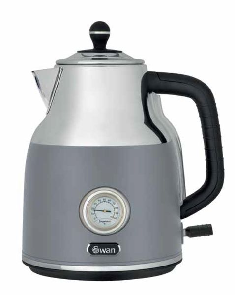 Swan 1,7 Litre Grey Cordless Kettle with Temperature Guage
