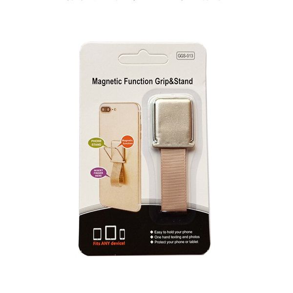 Magnetic Grip with Stand for Smartphones - Fits Any Device - Silver/Grey