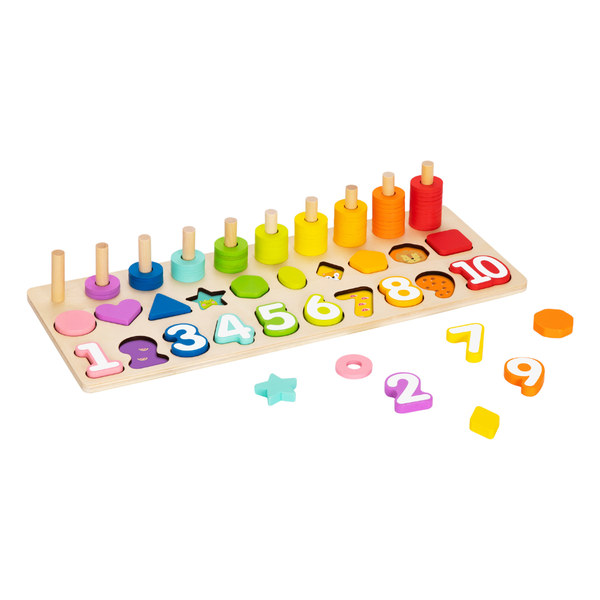 hi Pando - Wooden Counting Stacker Toy - 75pcs