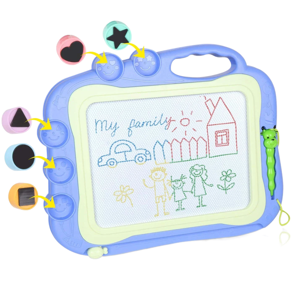 Magnetic Drawing Board,Doodle Board With Handle And Shape Stamps