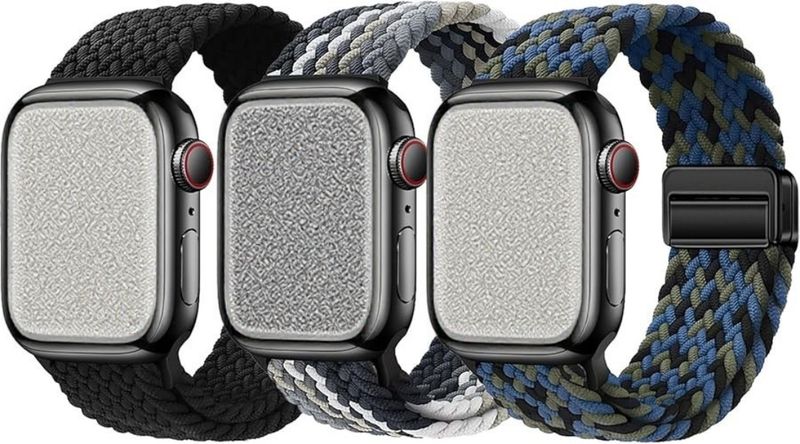 3pcs Magnetic Braided Stretchy Loop Compatible with Apple Watch Band