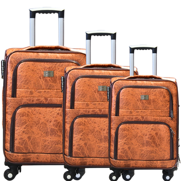 Travel Luggage Bag Set 3 Pieces Brown