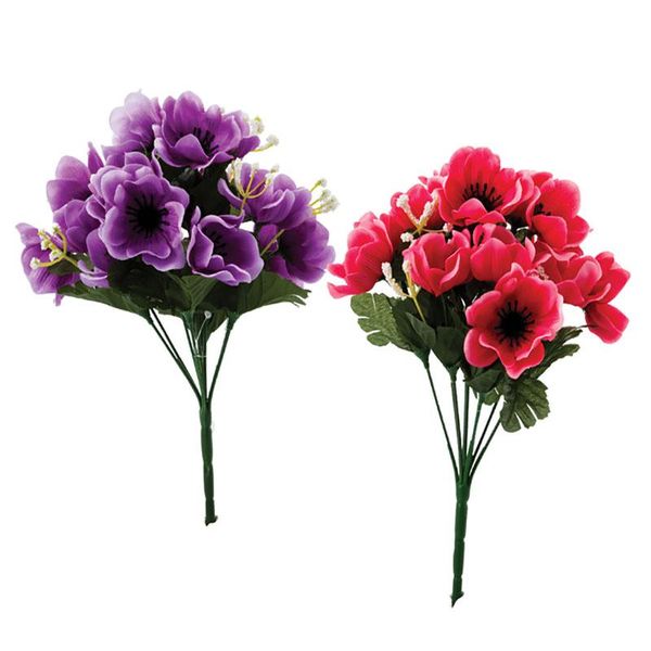 Bulk Pack x 2 Flower-Bunch Artificial Anemone 24cm