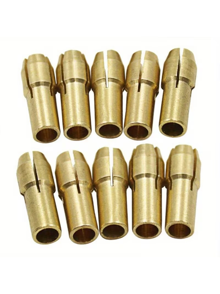 Universal Mini Brass Collet Set (10-Piece) - Fits Dremel &amp; Rotary Tools
