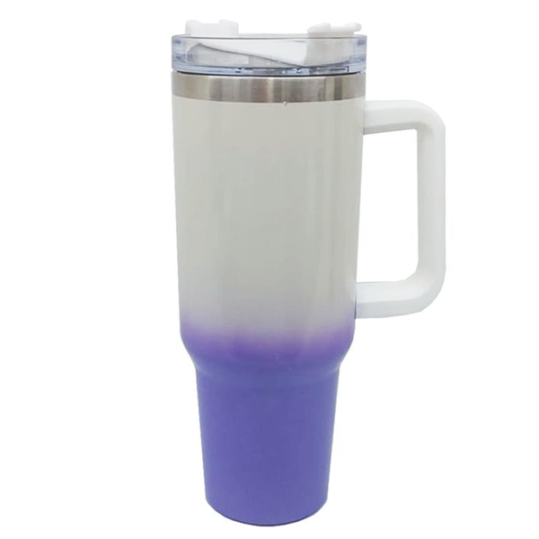 Purple Glitter Straw Tumbler