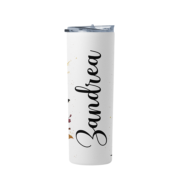 Personalized Floral And Leopard Print Travel Tumbler - 900ml - Zandrea