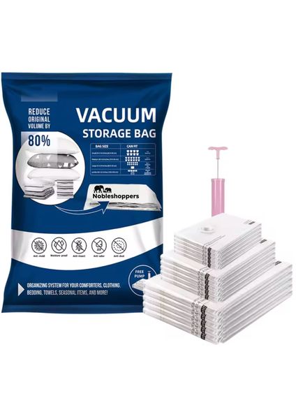12 Pack Vacuum Storage Bags with Pump - Space Saver Combo