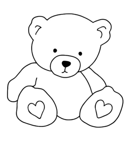 1 Kit - Adorable Bear Design Temporary Tattoo - Black