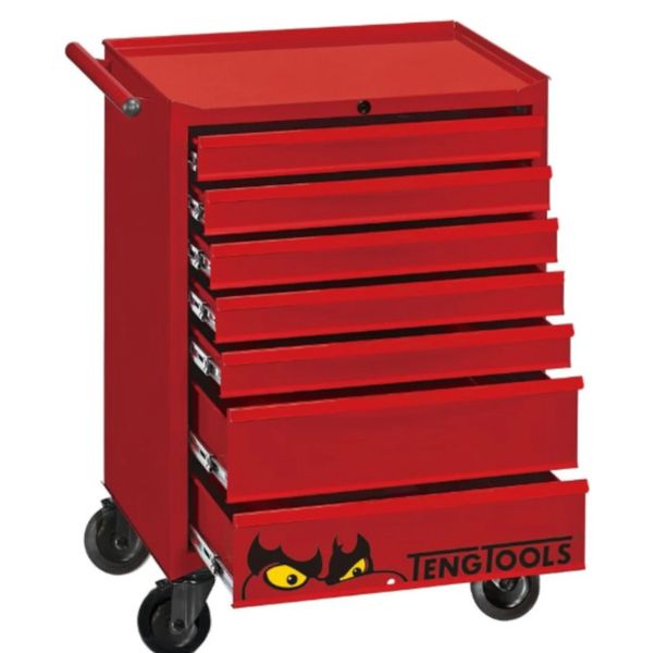 TengTools - 27inch Classic Roller Cabinet 7 Drawers Red - TCW707K