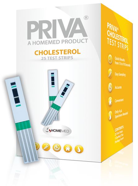 Priva Total Cholesterol Test Strips 25's