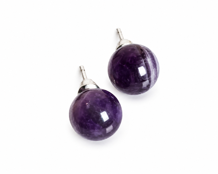 Holly Crystals - Amethyst Natural Stone Earrings