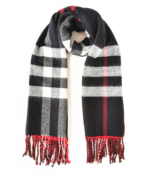 Checkered Wool Scarf - Large - 200 x 67 cm