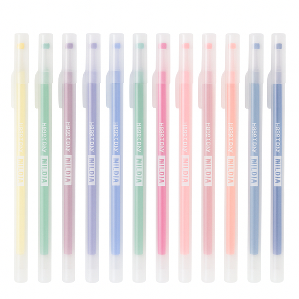 12-Piece Pastel Gel Pen Set - Multicolor