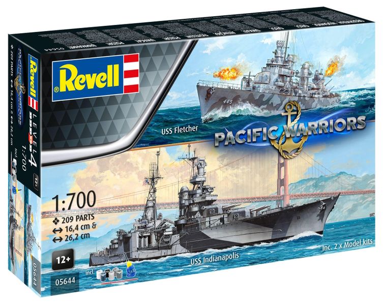 Revell 1/700 Pacific Warriors Model Kit w/paints, Glue and Brush