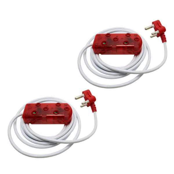 Ellis 5m 10A Extension Cable lead with Side by Side Coupler Purple