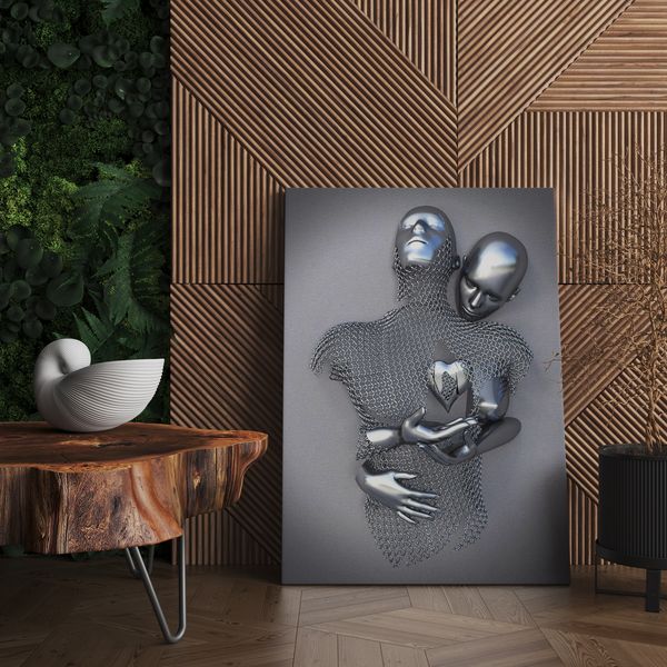 Silver Holding Heart Wall Art Canvas