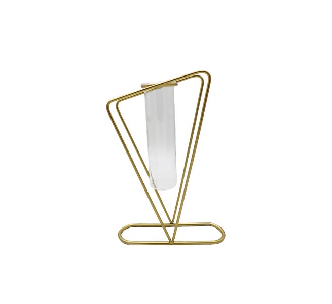 Metal Candle Stand Gold with Glass insert