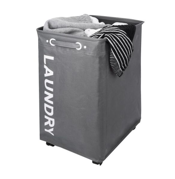 Sensea Roller XXL Laundry Hamper with Wheels Black Net Textile 72l Gris