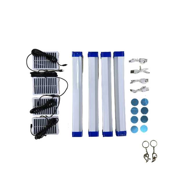 4 Pack 32CM Rechargeable Light 100W LED Light With Solar