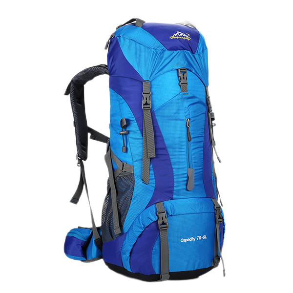 Garmanna 75L Mountain Hiking Camping Backpack Bag &amp; Rain Cover - Blue