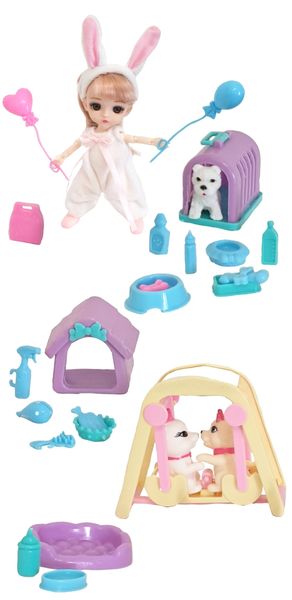 26 Piece Doll and Cute Pet Toy Set