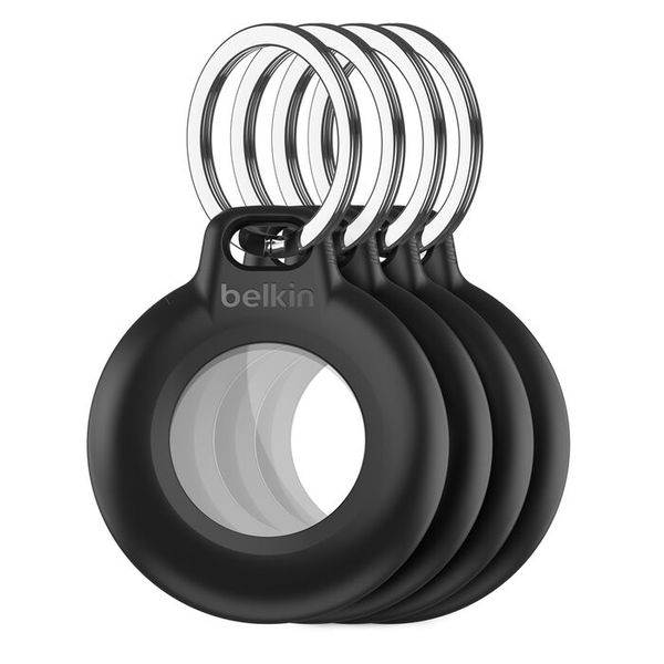 Belkin Waterproof Apple AirTag Secure Holder with Key Ring, Durable Scratch-Resistant AirTag Case, Protective AirTag Keychain Accessory for Keys,