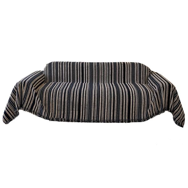 Decor Large &amp; Thick Reversible Stripe Pattern Sofa Cover/ Blanket - 140cm