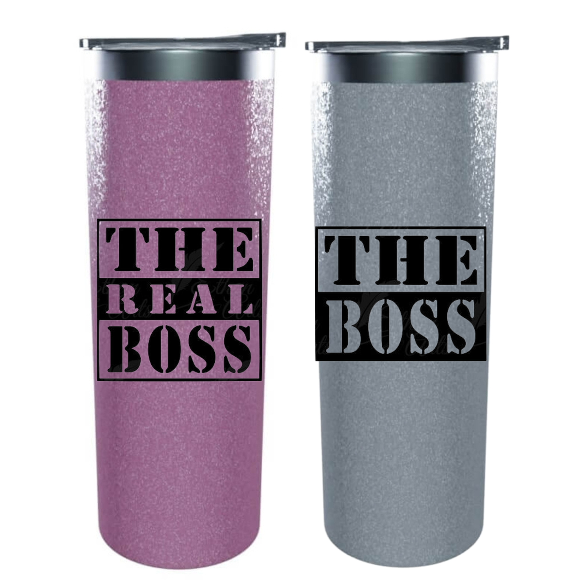 The Boss Pink and Silver Glitter Skinny Tumblers - 550ml | Shop Today ...