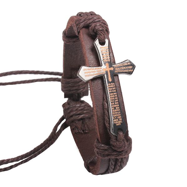 Cross Bracelet-Brown - BA-1027-BR