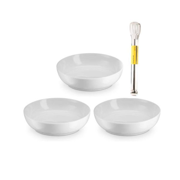 Set of 3 large ceramic bowls with Food Clip
