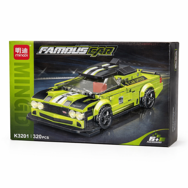 320 Piece - Famous Car Racing Coupe Building Block Set - Green