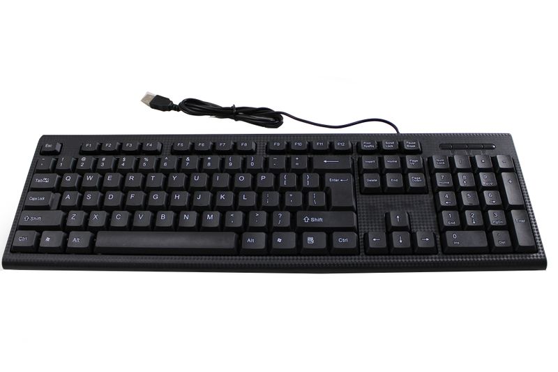 Checkered Home &amp; Office 20mm Slim USB Wired Keyboard - Black Edition