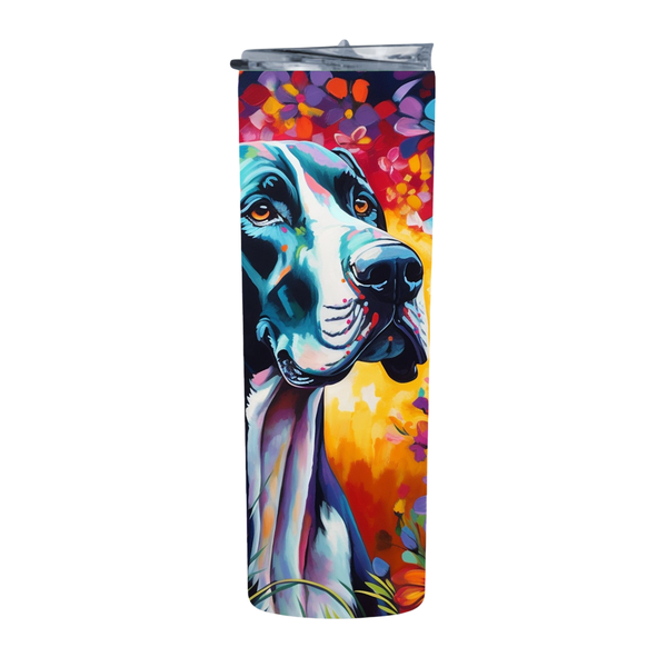 Floral background Great Dane 20oz Insulated Skinny Tumbler Sublimation 002