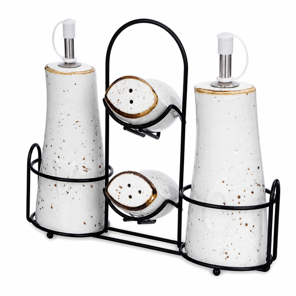 Ceramic Seasoning Set Salt and Pepper Shaker Oil Vinegar Bottle Set
