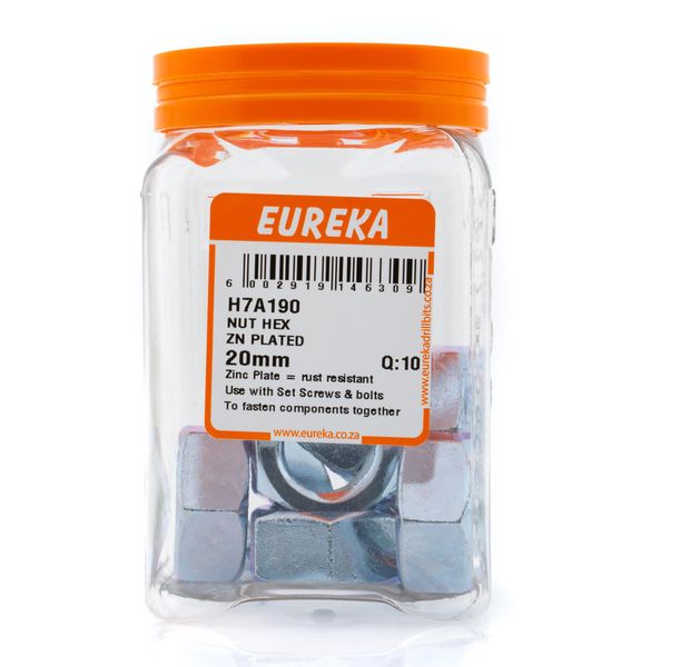EUREKA Hex Nuts Zinc Plated 20mm Q:10 H7A190