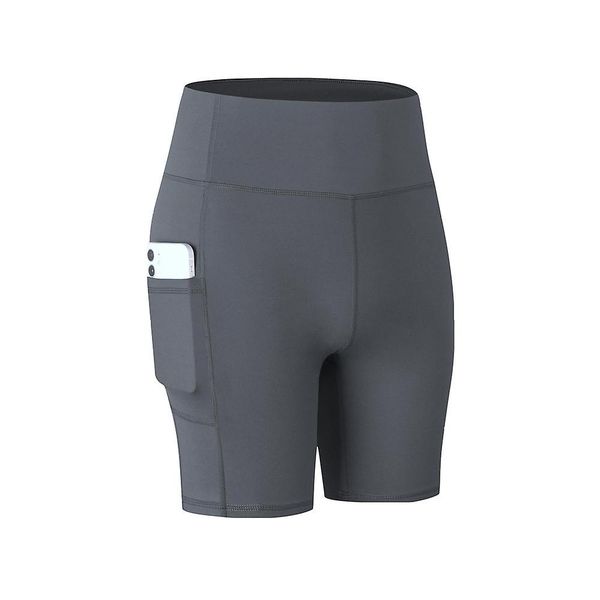 Biking Yoga Running Stretch Short Leggings with Pockets - Navy