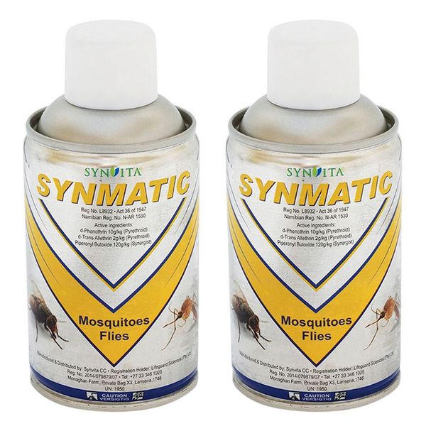 Synvita Synmatic Metered Aerosol Flies &amp; Mosquitos Pesticide 280ml - 2 Pack