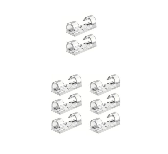Clear Adhesive Cable Clips - 10 Pack
