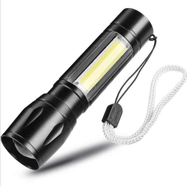 Aluminium Alloy USB Rechargable Mini Torch with Zoom Function