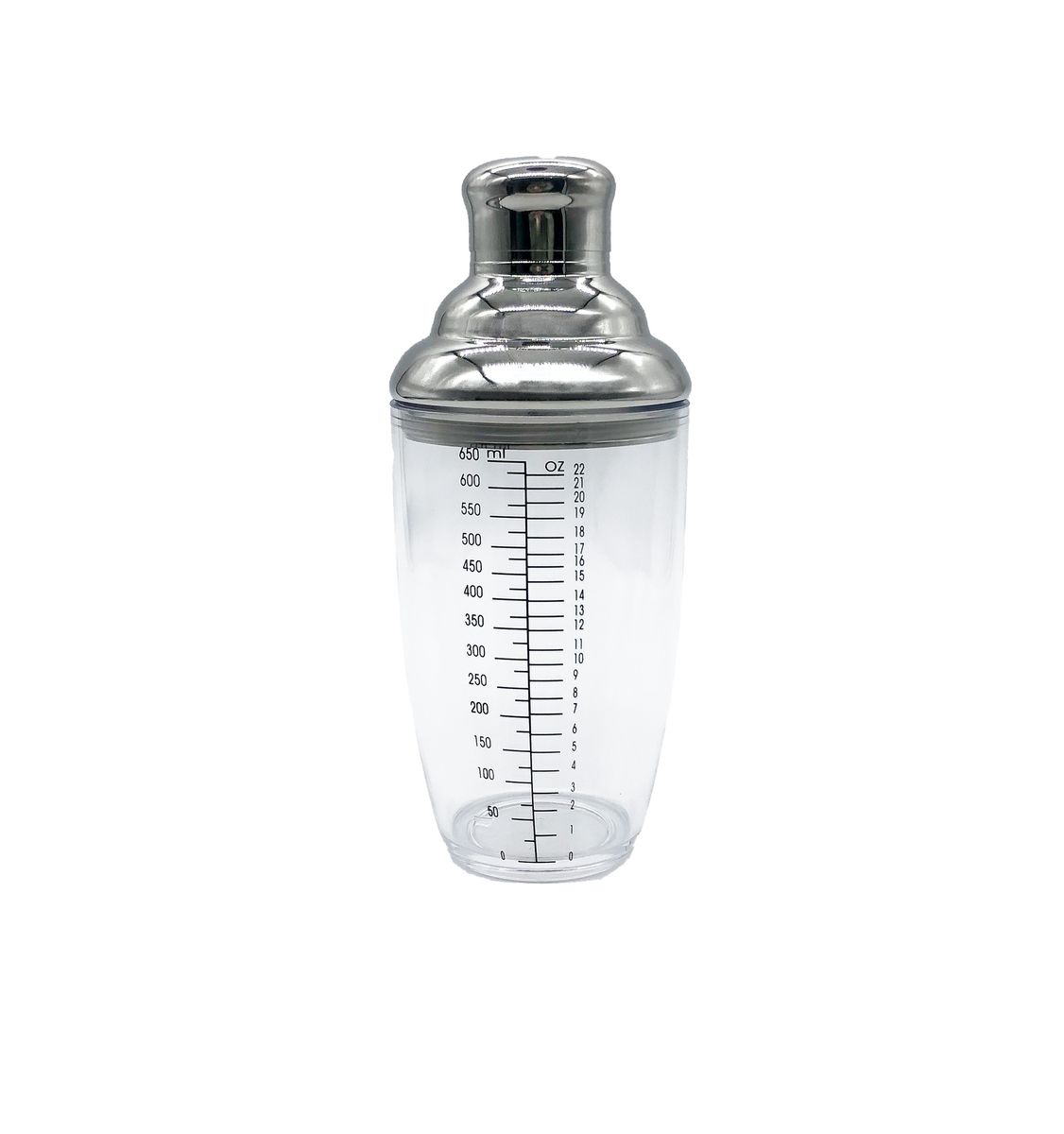 Cocktail Shaker Acrylic with Stainless Steel Lid 650ml