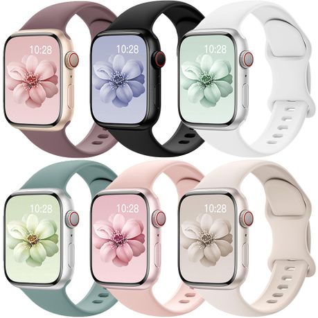 6Pcs Silicone Waterproof Strap Compatible with Apple Watch 42 44 45 46 49mm Image
