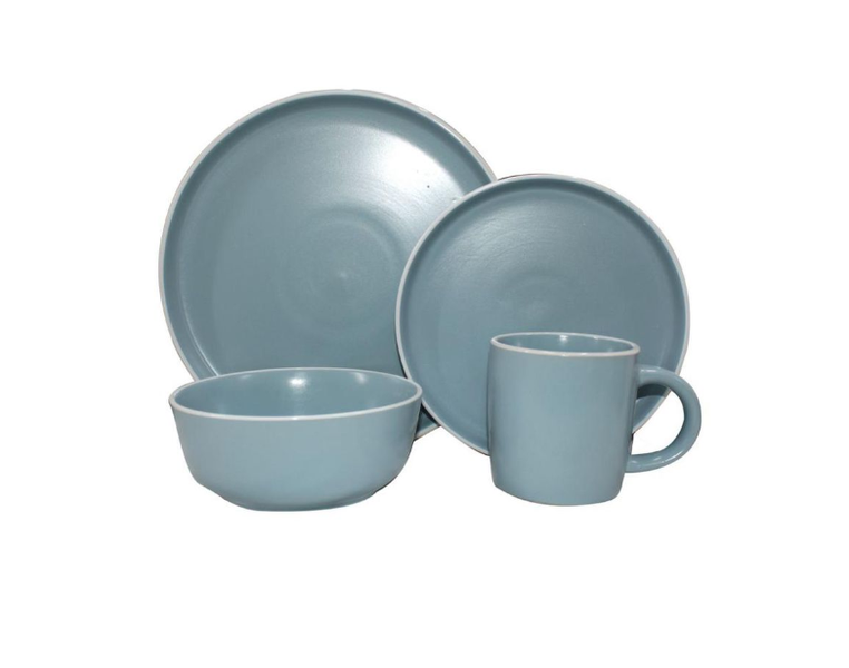 16 Piece Minimalist Coupe Stoneware Ceramic Dinnerware Set