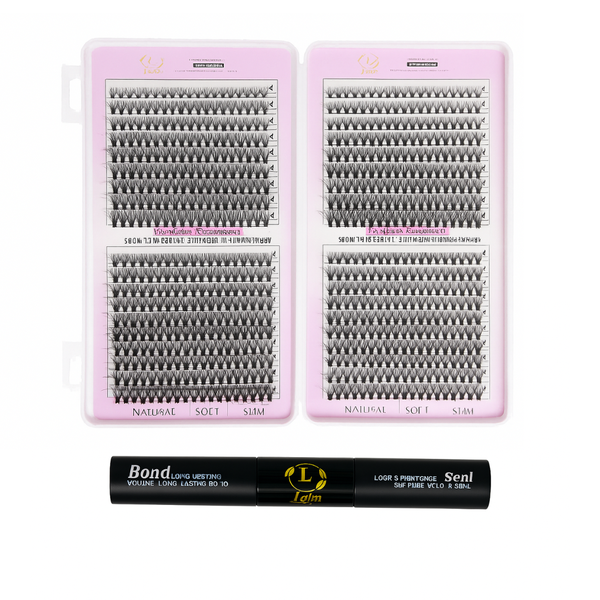 Laka Beauty 640-Piece Individual Cluster Eyelashes with Lash Bond &amp; Seal Glue