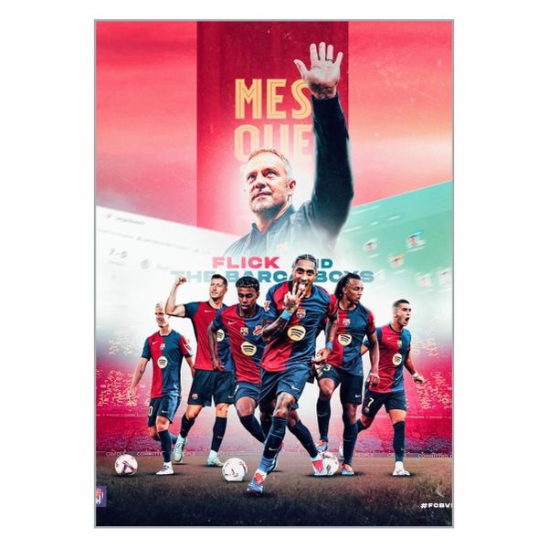 Hansi Flick's Barcelona Poster - A1