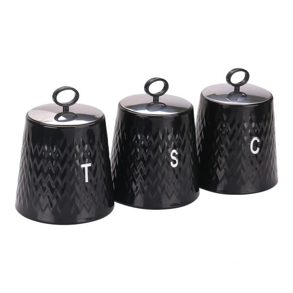 Wave Design 3 Piece Canister Set - Canisters